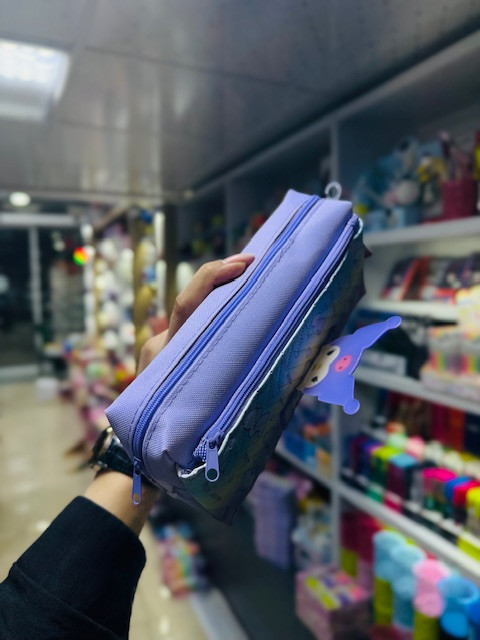 جامدادی 2 زیپ رنگین کمانی طرح کرومی