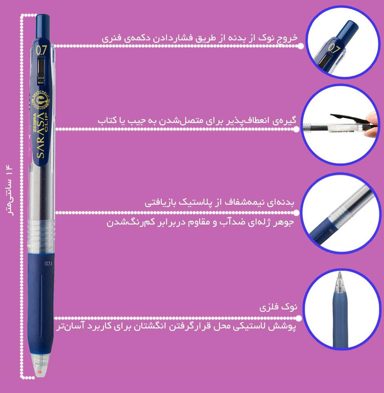 خودکار ژله ای دونه ای ساراسا 0/7